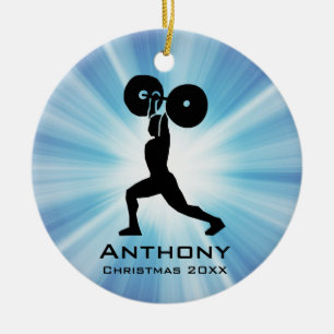 Personalized Weightlifting Design Ornament