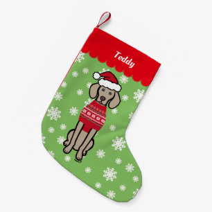 Personalized Weimaraner Christmas Santa Hat Small Christmas Stocking