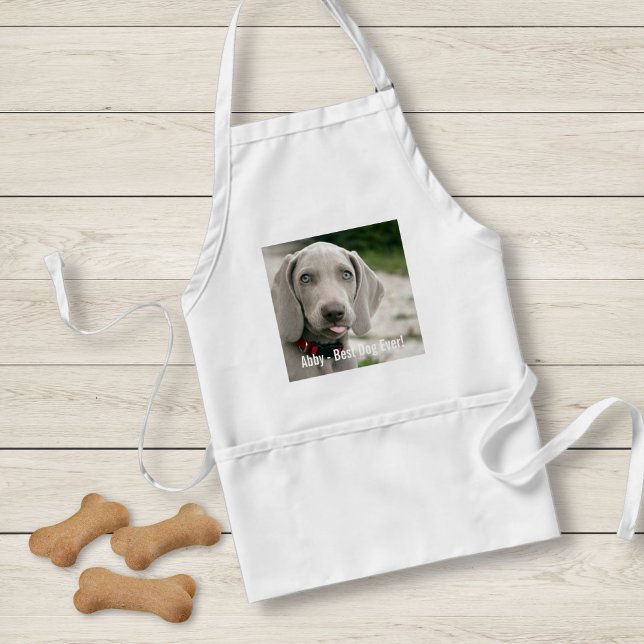 Personalized Weimaraner Dog Photo and Dog Name Standard Apron (Creator Uploaded)