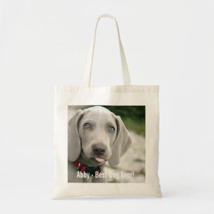 Personalized Weimaraner Dog Photo and Dog Name Tote Bag