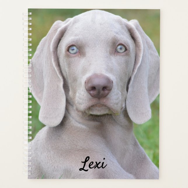 Personalized Weimaraner Puppy Dog Planner (Front)