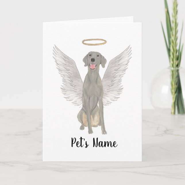Personalized Weimaraner Sympathy Memorial Card (Front)
