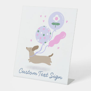 Personalized Weiner Dog Dachshund Lover Party Cute Pedestal Sign