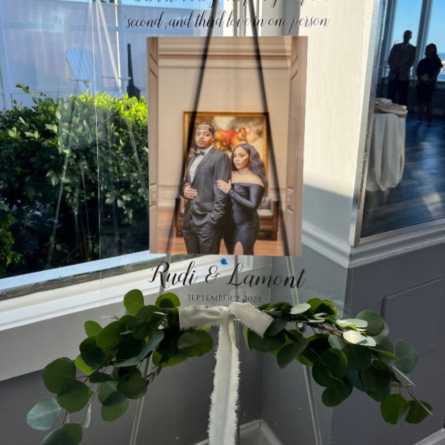 Personalized Welcome Acrylic Sign (Acrylic Photo Welcome Sign I Wedding)