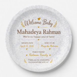 Personalized Welcome Baby Shower Plates