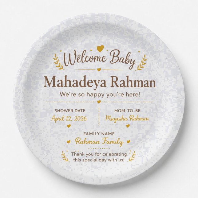 Personalized Welcome Baby Shower Plates (Creator Uploaded)
