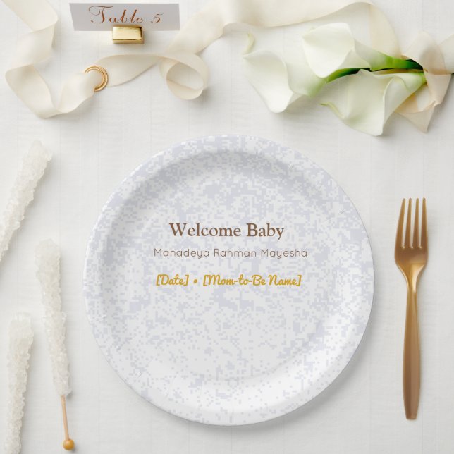 Personalized Welcome Baby Shower Plates (Wedding)