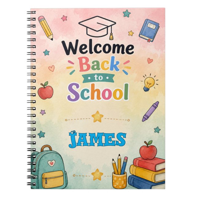 Personalized Welcome Back to School Notebook (Front)