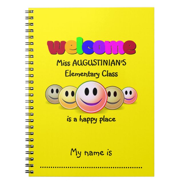 Personalized WELCOME CLASS Notebook (Front)
