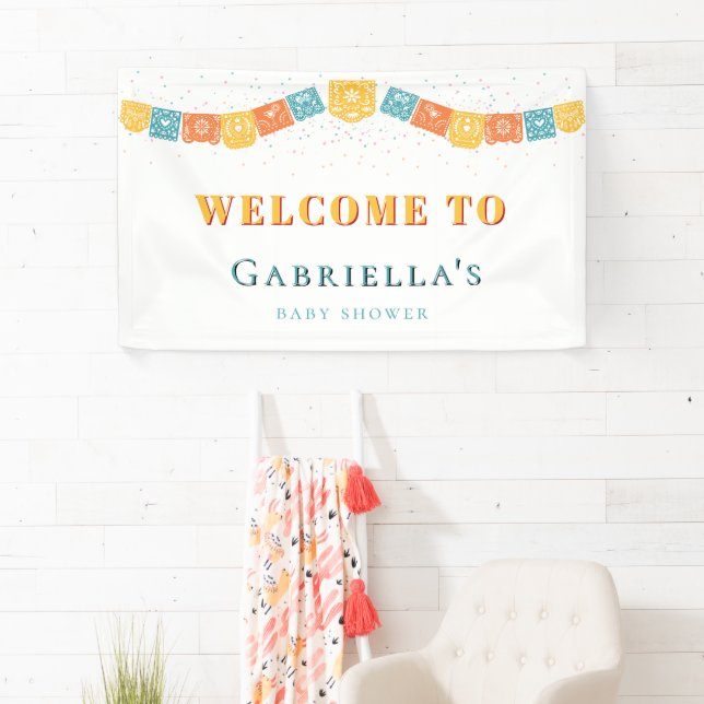 Personalized Welcome Fiesta Baby Shower Banner (Insitu)