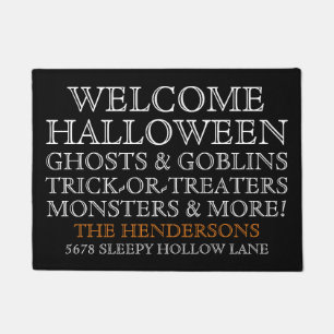Personalized Welcome Halloween Doormat