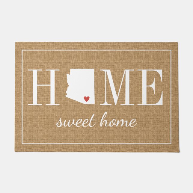 Personalized Welcome Home Arizona Jute Doormat (Front)