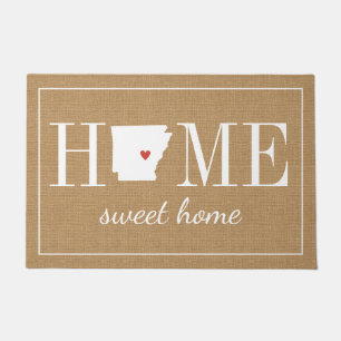 Personalized Welcome Home Arkansas Jute Doormat