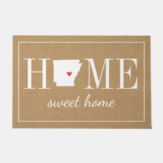Personalized Welcome Home Arkansas Jute Doormat