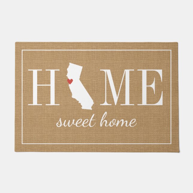 Personalized Welcome Home California Jute Doormat (Front)