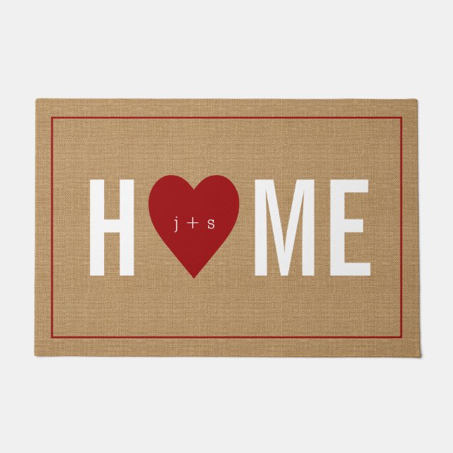 Personalized Welcome Home Initial Jute Doormat (Front)