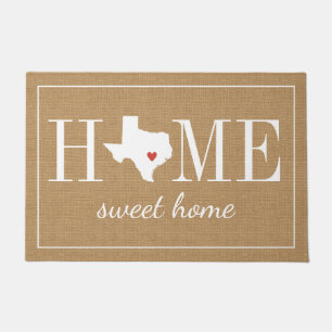 Personalized Welcome Home Texas Jute Doormat
