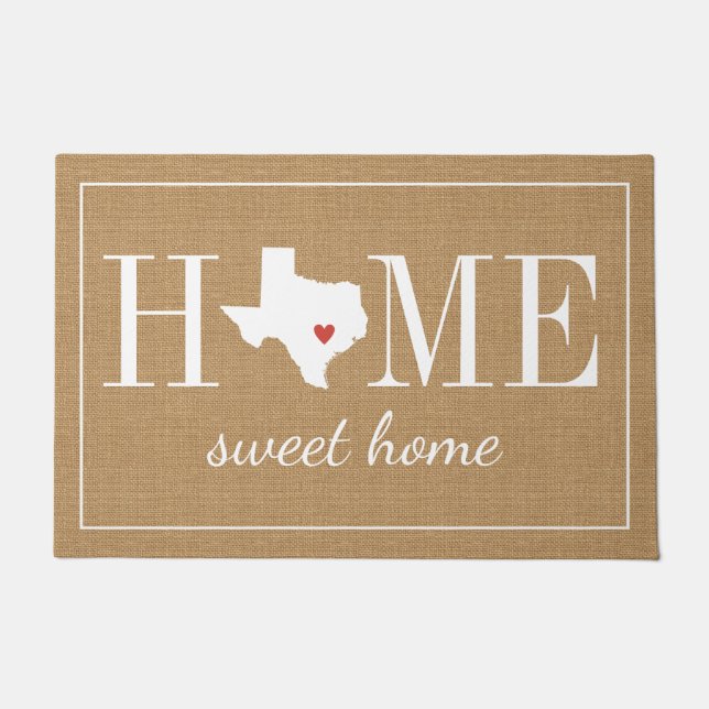 Personalized Welcome Home Texas Jute Doormat (Front)