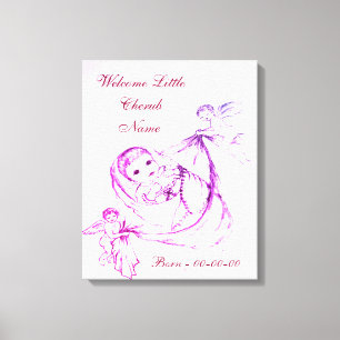 Personalized Welcome Little Cherub Canvas Print