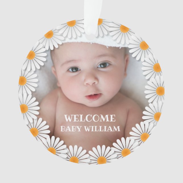 Personalized Welcome New Baby Ornament (Front)