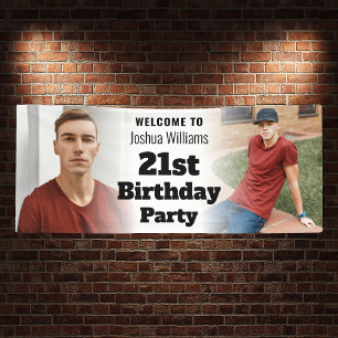 Personalized Welcome Sign Photo Men 21st Birthday