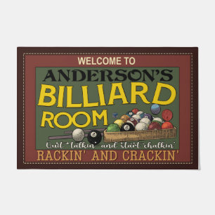 Personalized Welcome To Billiard Room Doormat
