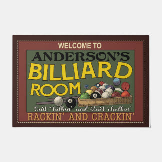 Personalized Welcome To Billiard Room Doormat
