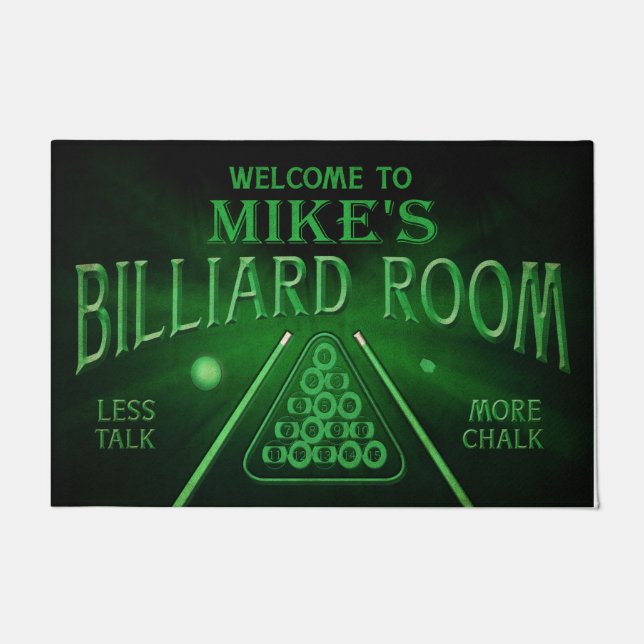 Personalized Welcome To Billiard Room Mat (Front)