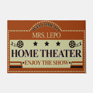 Personalized Welcome To Home Theatre Doormat