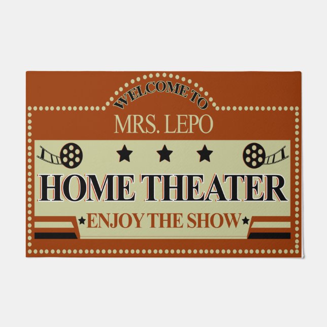 Personalized Welcome To Home Theatre Doormat (Front)