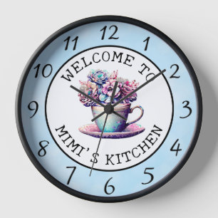 Personalized Welcome to Mimi's Kitchen  Clock