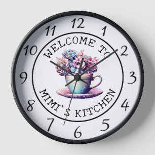 Personalized Welcome to Mimi's Kitchen  Clock