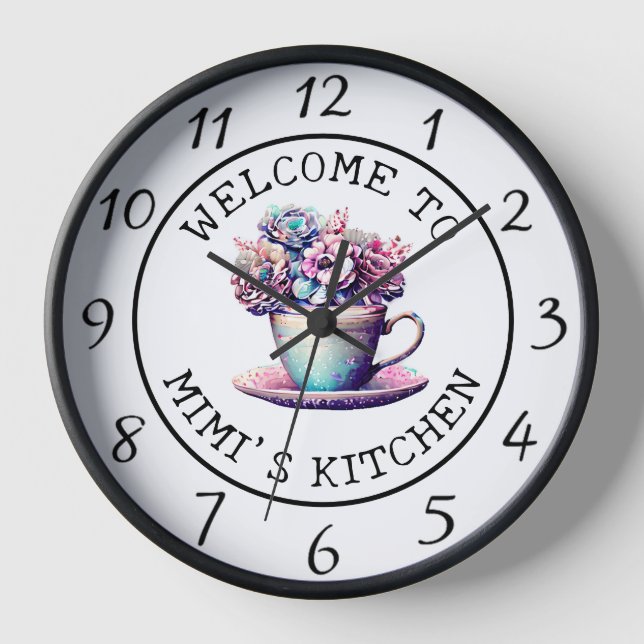 Personalized Welcome to Mimi's Kitchen  Clock (Front)