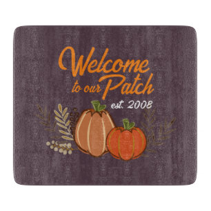 Personalized Welcome to our Autumn Pumpkin Patch Cutting Board
