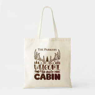 Personalized Welcome To Our Cabin Tote Bag