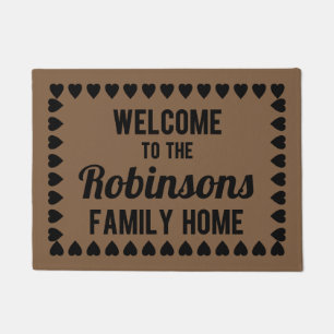 Personalized Welcome to Our Family Home Mat
