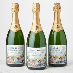 Personalized Welcome to the Neighbourhood Realty Sparkling Wine Label