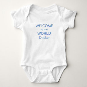Personalized "Welcome to the World" baby bodysuit