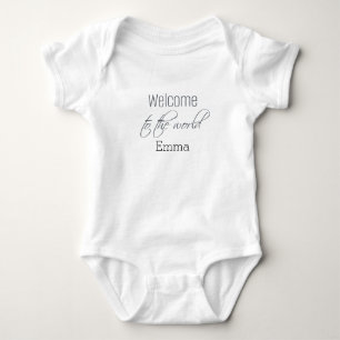 Personalized "Welcome to the World" baby bodysuit