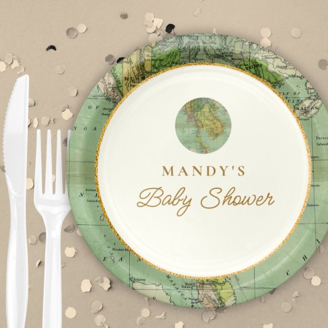 Personalized Welcome to the World Baby Shower Paper Plate (Creator Uploaded)