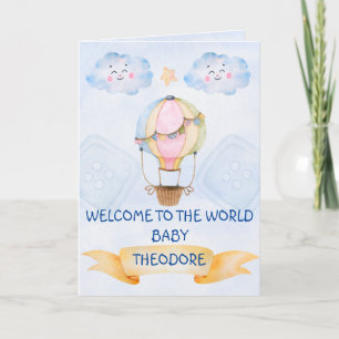 Personalized Welcome to The World, New Baby Card