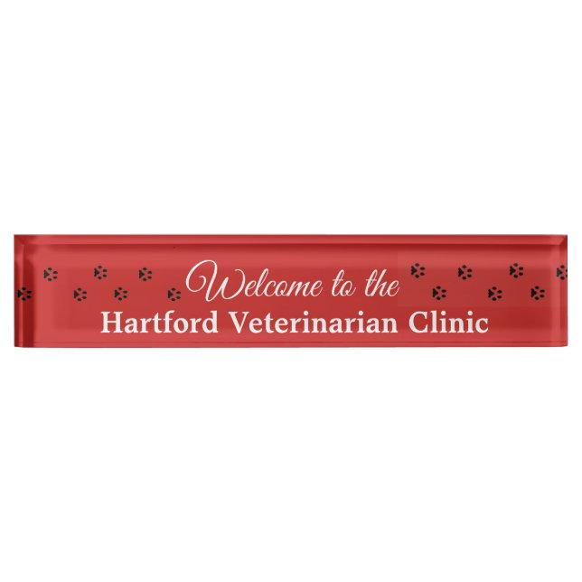 Personalized Welcome Veterinarian Name Plate Sign (Front)