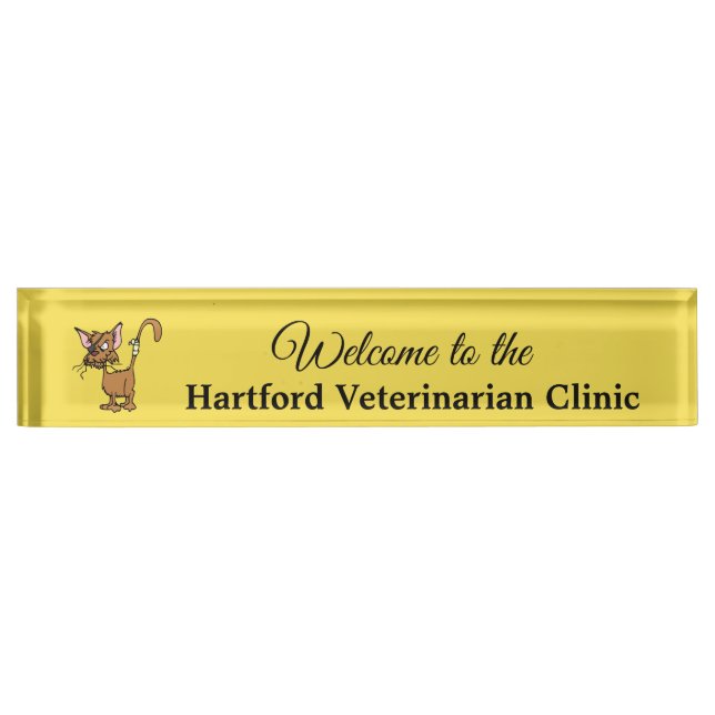 Personalized Welcome Veterinarian Name Plate Sign (Front)