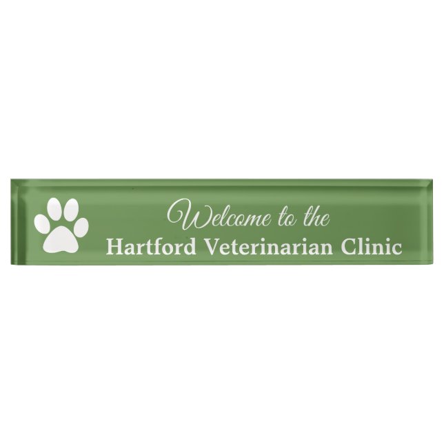 Personalized Welcome Veterinarian Name Plate Sign (Front)