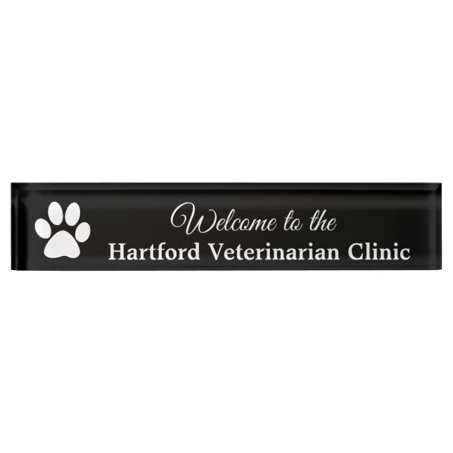 Personalized Welcome Veterinarian Name Plate Sign (Front)