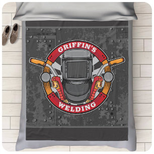 Personalized Welder Metal Fabricator Welding Shop Fleece Blanket