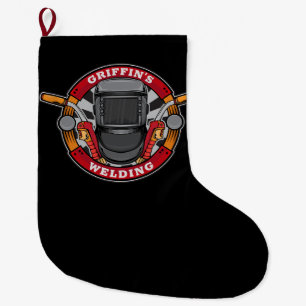Personalized Welder Metal Fabricator Welding Shop Large Christmas Stocking
