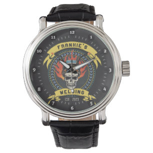 Personalized Welder Skull Worker Welding Workshop Watch