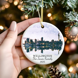 Personalized Wellington Ornament, New Zealand Gift Ceramic Ornament