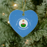 Personalized Welsh Angel Hanukkah Flag  Ceramic Ornament<br><div class="desc">Design features an angel, wearing the flag of Wales, flying in a white circle of squiggly squares. The background shows blue squiggly squares for Hanukkah celebrations. Above the angel are the words WELSH HANUKKAH ANGEL and a space for the year. Below, add a name to personalize or to create a...</div>